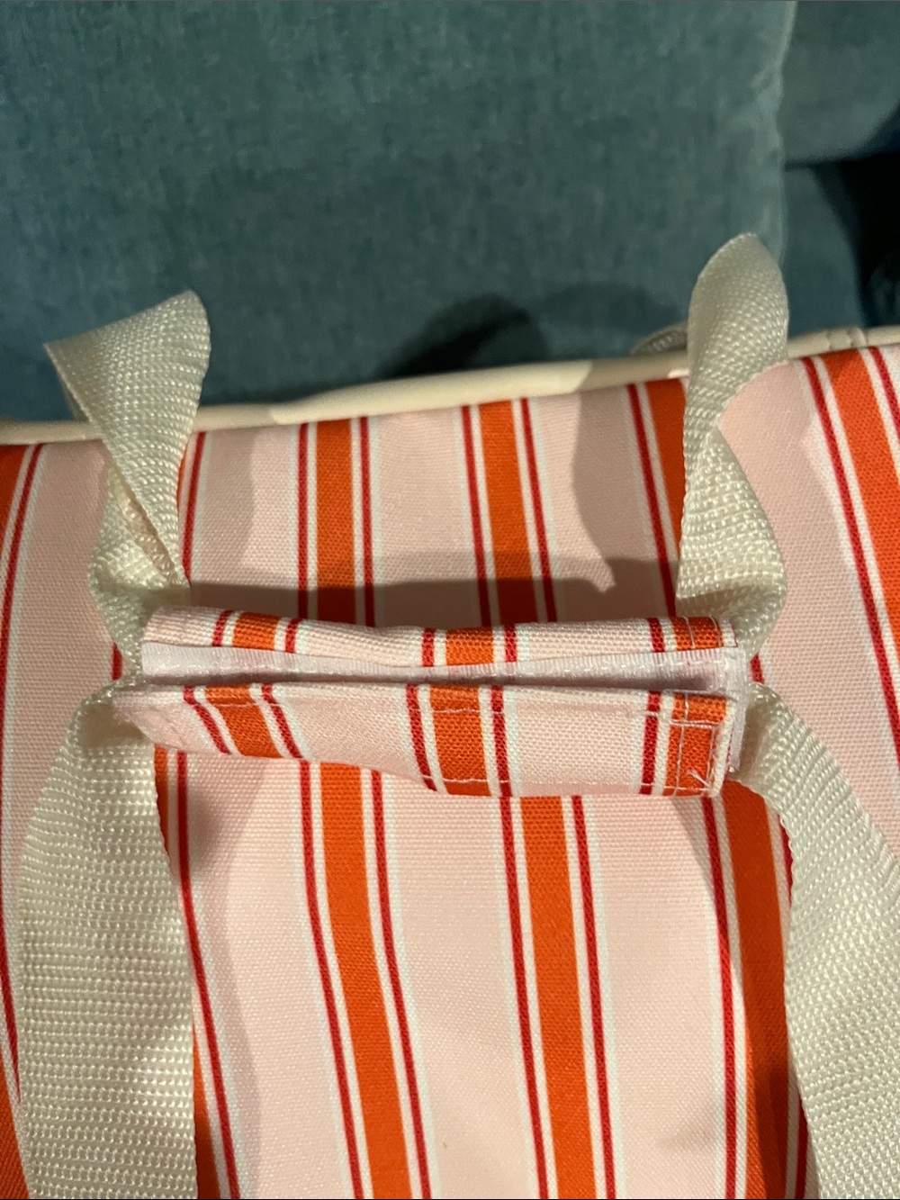 Pink and Red Striped Insulated Food Storage Tote - Picture 2 of 16